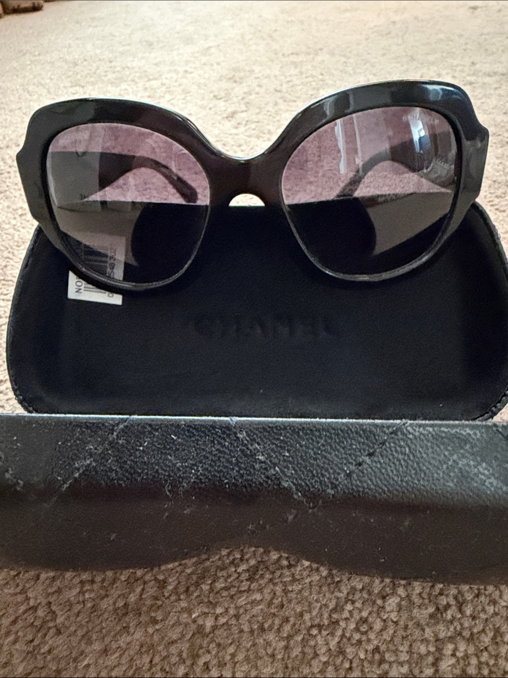 CHANEL Black Oversized Round Women's Sunglasses
